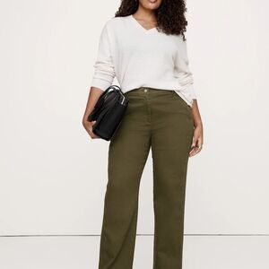 Banana Republic Olive Wide Leg Pants